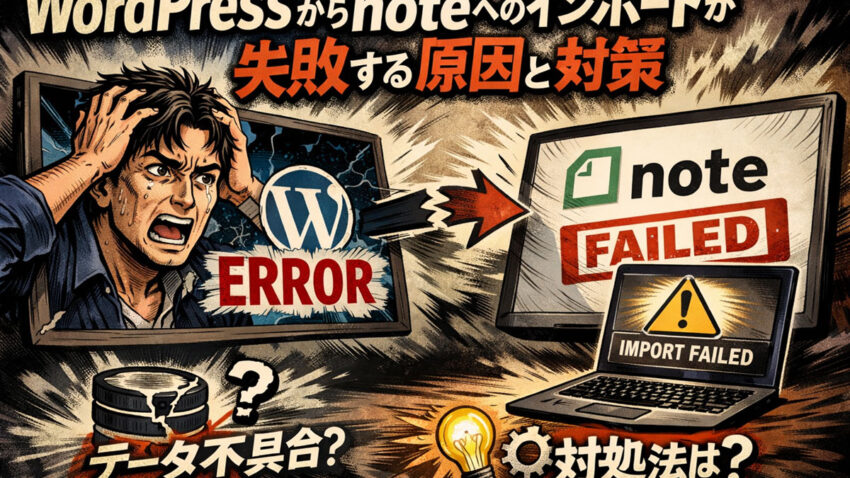 WordPressからnoteへのインポートが失敗する原因と対策