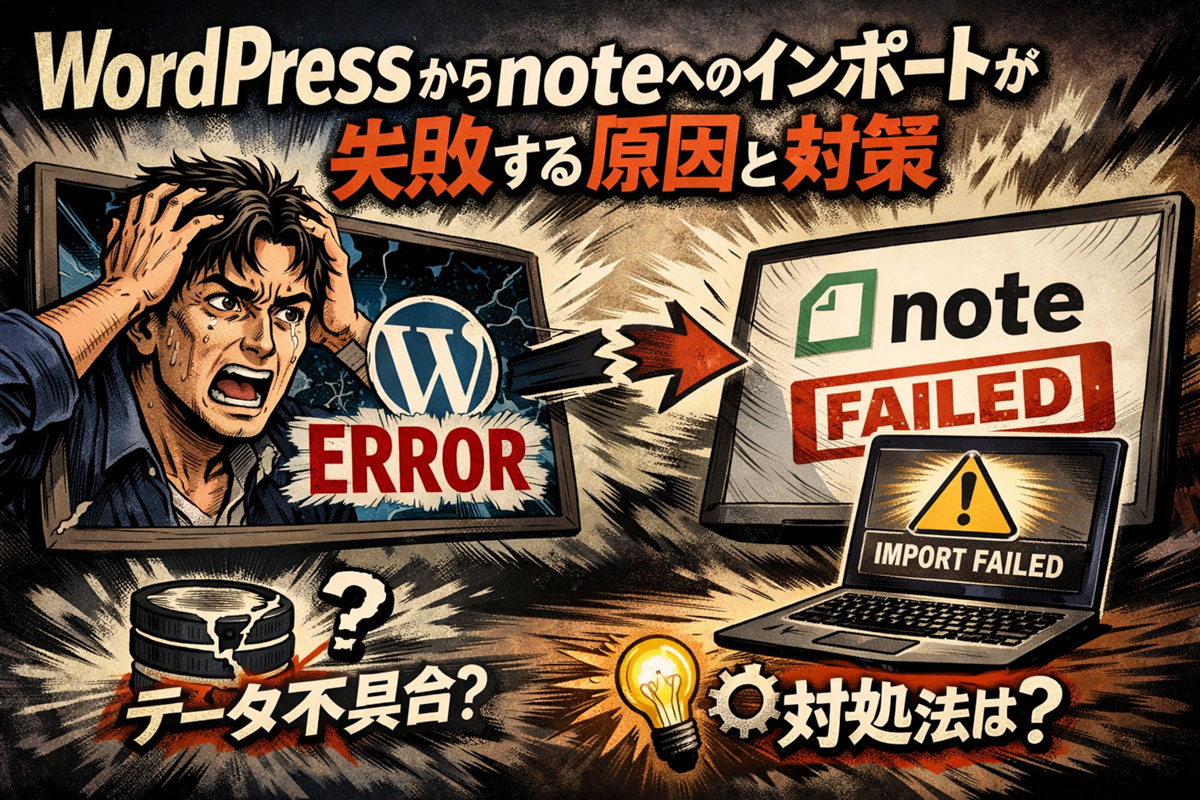 WordPressからnoteへのインポートが失敗する原因と対策